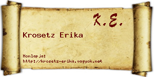 Krosetz Erika névjegykártya